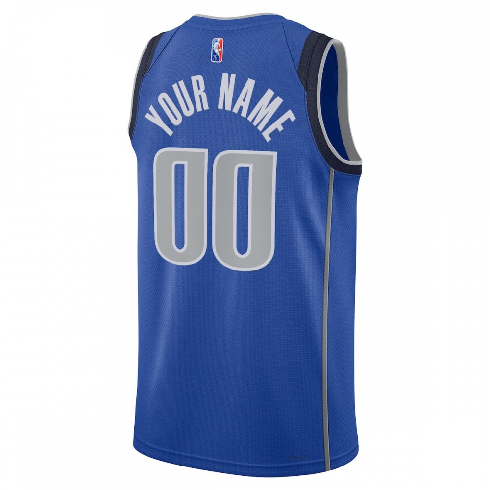 Dallas Mavericks 2021/22 Diamond Swingman Custom Jersey - Icon Edition - Blue-Pro Kit Vault | Brand New 26/27 Sports Jerseys